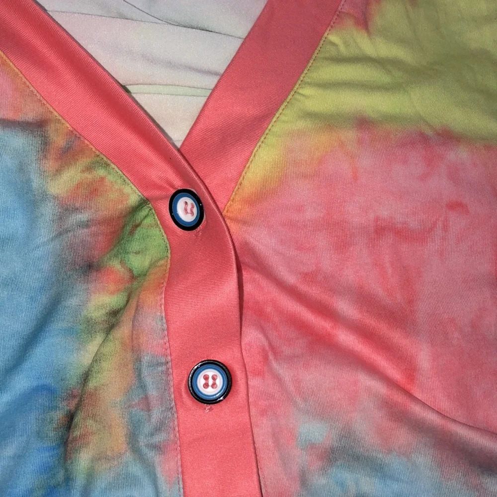 2X fun multicolor tie dye splotched top - Picture 6 of 6